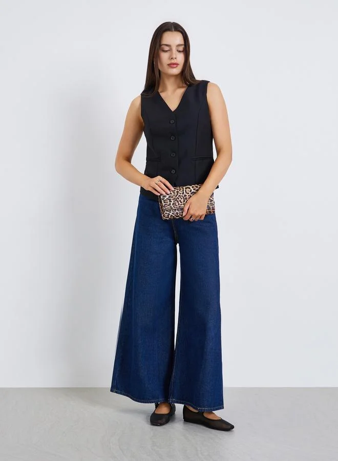 Styli Women Black Sleeveless Waistcoat